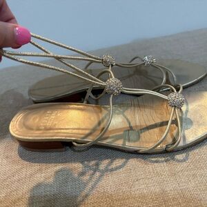 Stuart Weitzman Gold Strappy Heels